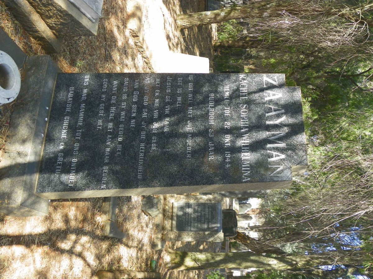 ZAAYMAN Rachel Sophia Wilhelmina -1944