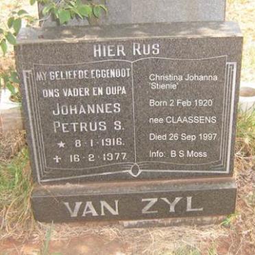 ZYL Johannes Petrus S., van 1916-1977 &amp; Christina Johanna CLAASSENS 1920-1997