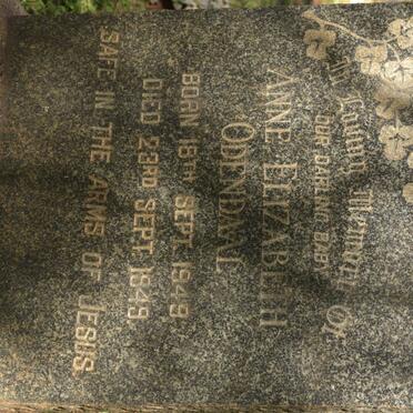 ODENDAAL Anne Elizabeth 1949-1949