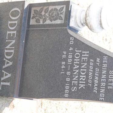 ODENDAAL Hendrik Johannes 1891-1969