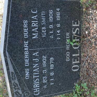 OELOFSE Christian J.A. 1902-1979 &amp; Maria C. SMIT 1906-1984