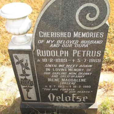 OELOFSE Rudolph Petrus 1889-1969 &amp; Irene Magdalene BREEN 1913-1980