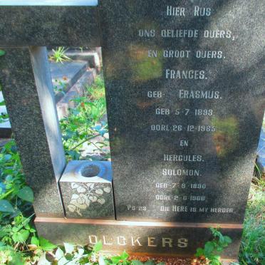 OLCKERS Hercules Solomon 1890-1966 &amp; Frances ERASMUS 1893-1965