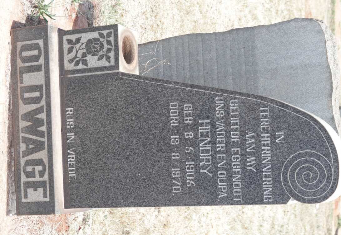 OLDWAGE Hendry 1905-1970