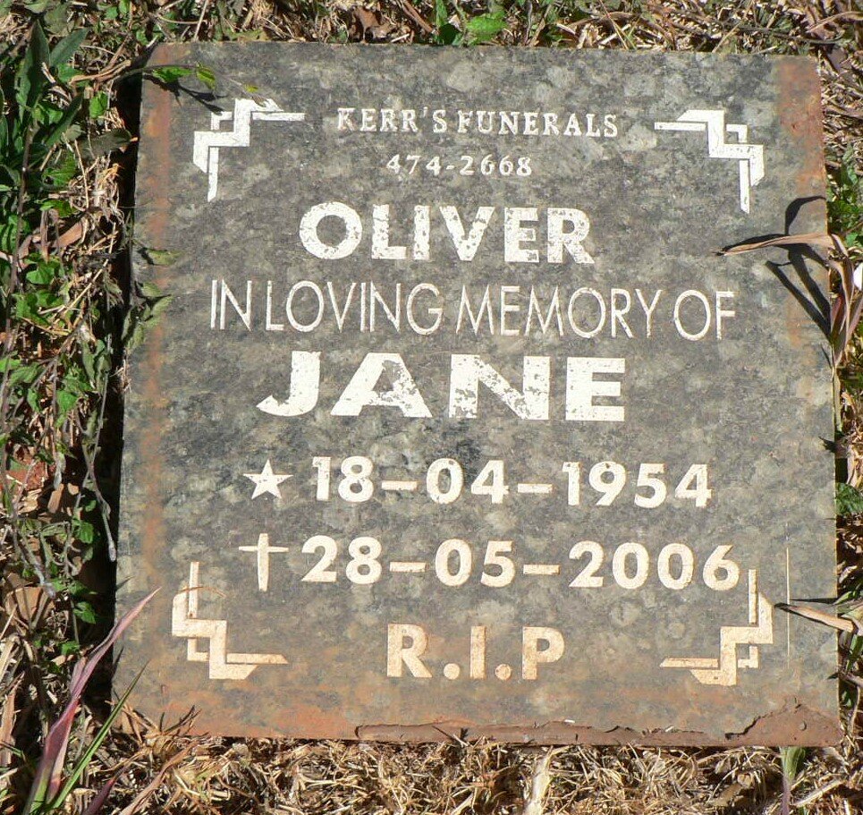 OLIVER Jane 1954-2006