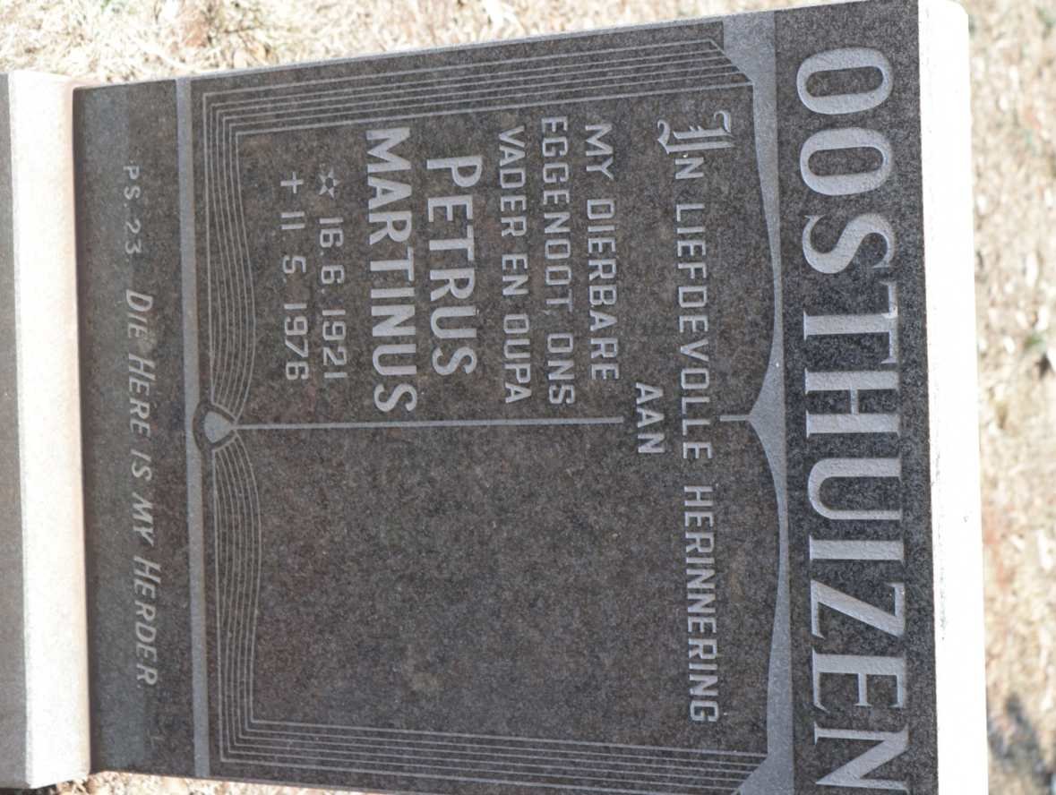OOSTHUIZEN Petrus Martinus 1921-1976
