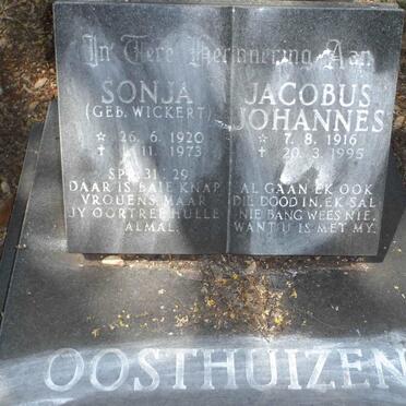 OOSTHUIZEN Jacobus Johannes 1916-1995 &amp; Sonja WICKERT 1920-1973