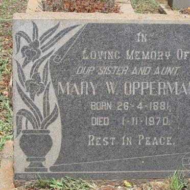 OPPERMAN Mary W. 1881-1970