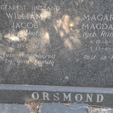 ORSMOND William Jacob 1903-1974 &amp; Magaritha Magdalena RONQUEST 1904-1953