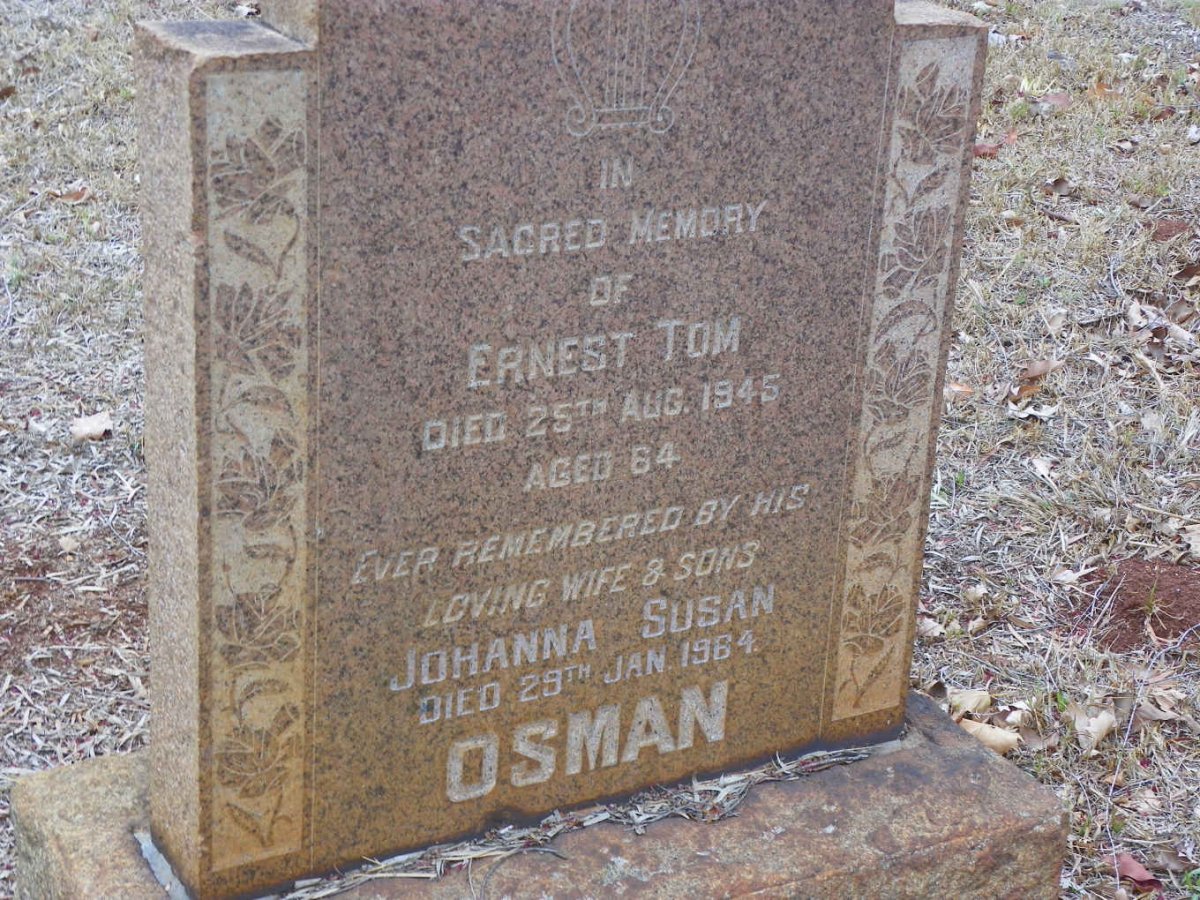 OSMAN Ernest Tom -1945 &amp; Johanna Susan -1964