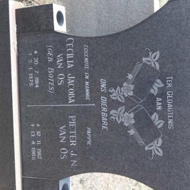 OS Pieter J.N., van 1912-1985 &amp; Cecilia Jacoba BOTES 1914-1975