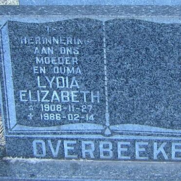 OVERBEEKE Lydia Elizabeth 1908-1986