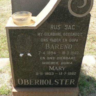 OBERHOLSTER Barend 1894-1962 &amp; Mary 1903-1982