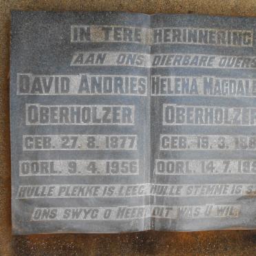OBERHOLZER David Andries 1877-1956 &amp; Helena Magdalena 1882-1956