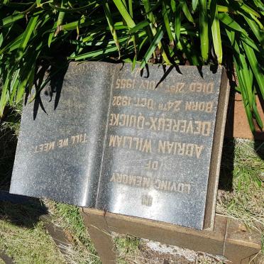 QUICKE Adrian William, DEVEREUX 1932-1955