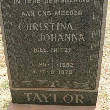 TAYLOR Christina Johanna nee FRITZ 1892-1979