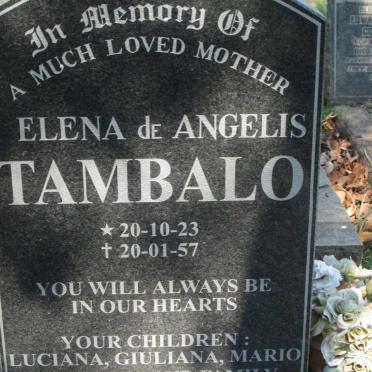 TAMBALO Elena de Angelis 1923-1957