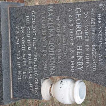 THOMAS George Henry 1920-1980 &amp; Martina Johanna 1926-1990