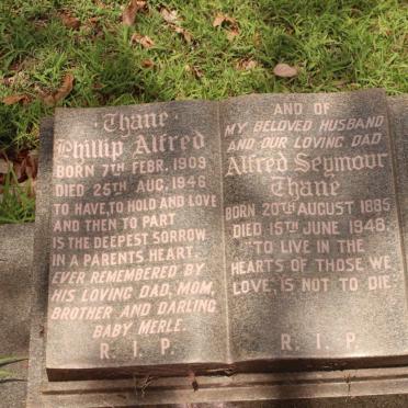 THANE Alfred Seymour 1885-1948 :: THANE Phillip Alfred 1909-1946