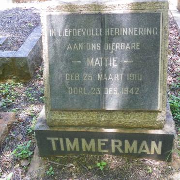 TIMMERMAN Mattie 1910-1942