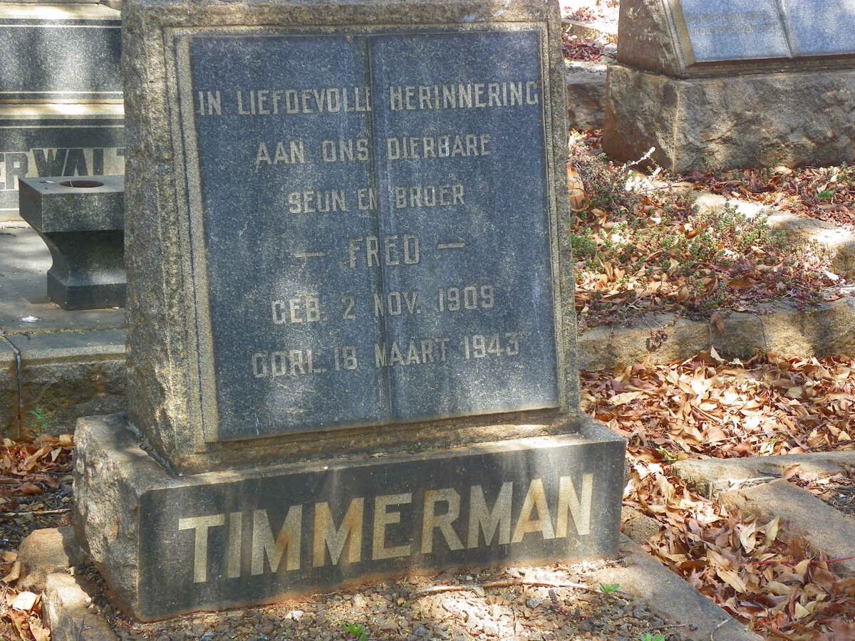 TIMMERMAN Fred 1909-1943