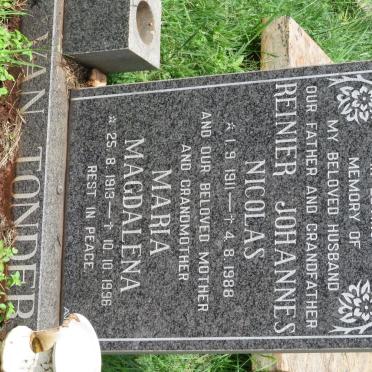 TONDER Reinier Johannes Nicolas, van 1911-1988 &amp; Maria Magdalena 1913-1996
