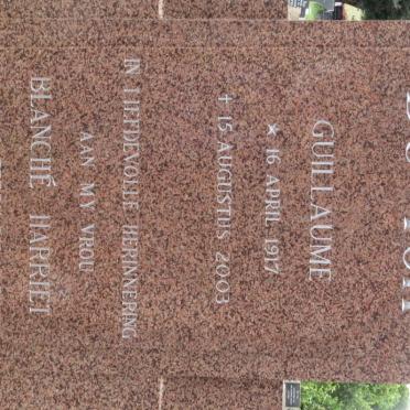 TOIT Guillaume, du 1917-2003 &amp; Blanche Harriet 1917-1976