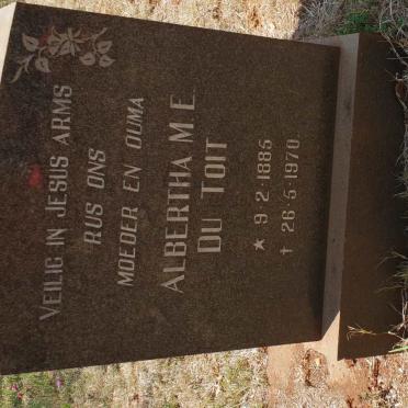 TOIT Albertha M.E., du 1885-1970