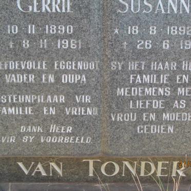 TONDER Gerrie, van 1890-1961 &amp; Susanna 1892-1976