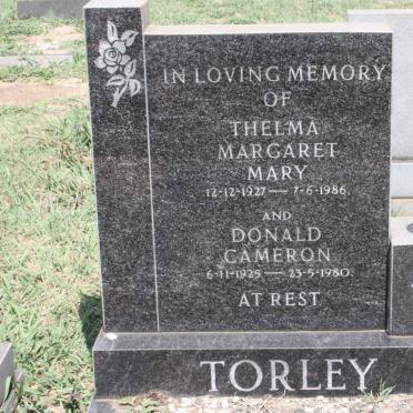 TORLEY Donald Cameron 1925-1980 &amp; Thelma Margaret Mary 1927-1986