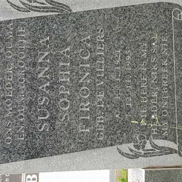 TOIT Susanna Sophia Fironica, du nee DE VILLIERS 1921-1995