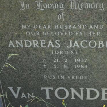 TONDER Andreas Jacobus, van 1937-1983