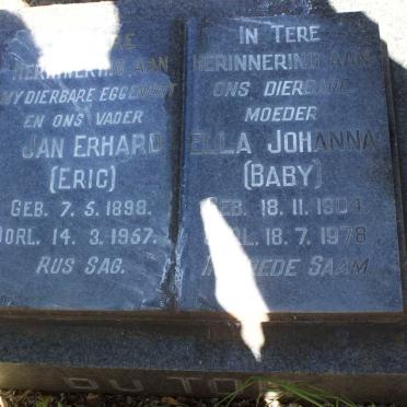 TOIT Jan Erhard, du 1898-1957 &amp; Ella Johanna 1904-1978