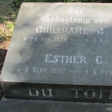 TOIT Guilluame J.I., du 1879-1957 &amp; Esther C. 1882-1970