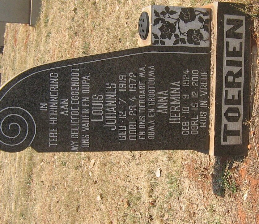 TOERIEN Louis Johannes 1919-1972 &amp; Anna Hermina 1924-2010