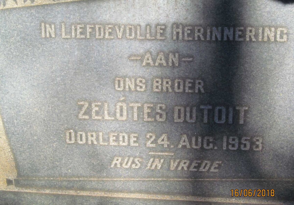 TOIT Zelotes, du -1953