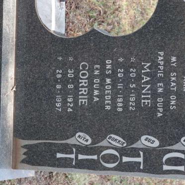 TOIT Manie, du 1922-1988 &amp; Corrie 1924-1997