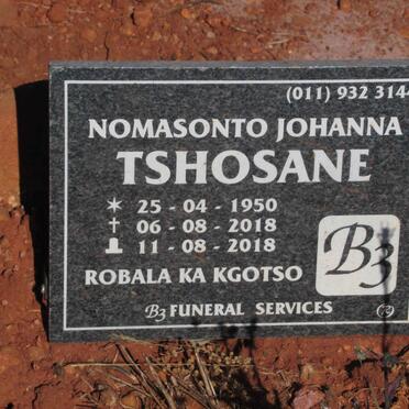TSHOSANE Nomasonto Johanna 1950-2018