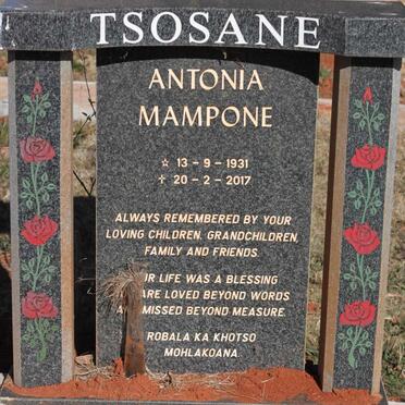 TSOSANE Antionia Mampone 1931-2017