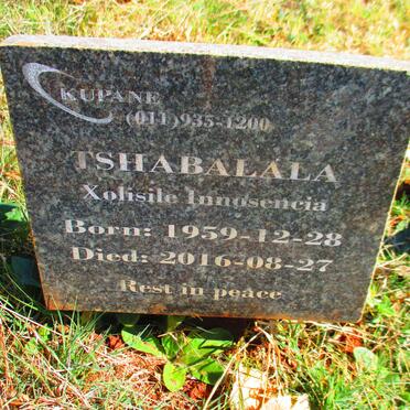 TSABALALA Xolisile Innosencia 1959-2016