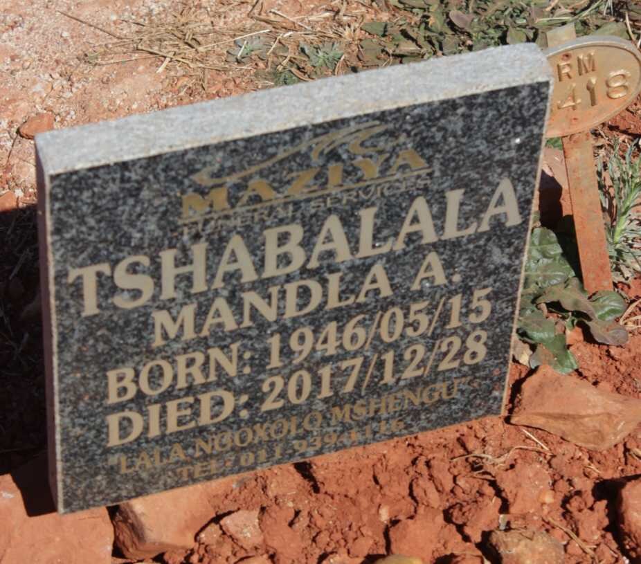 TSHABALALA Mandla A. 1946-2017