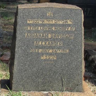 ALEXANDER Abraham Davidson -1911