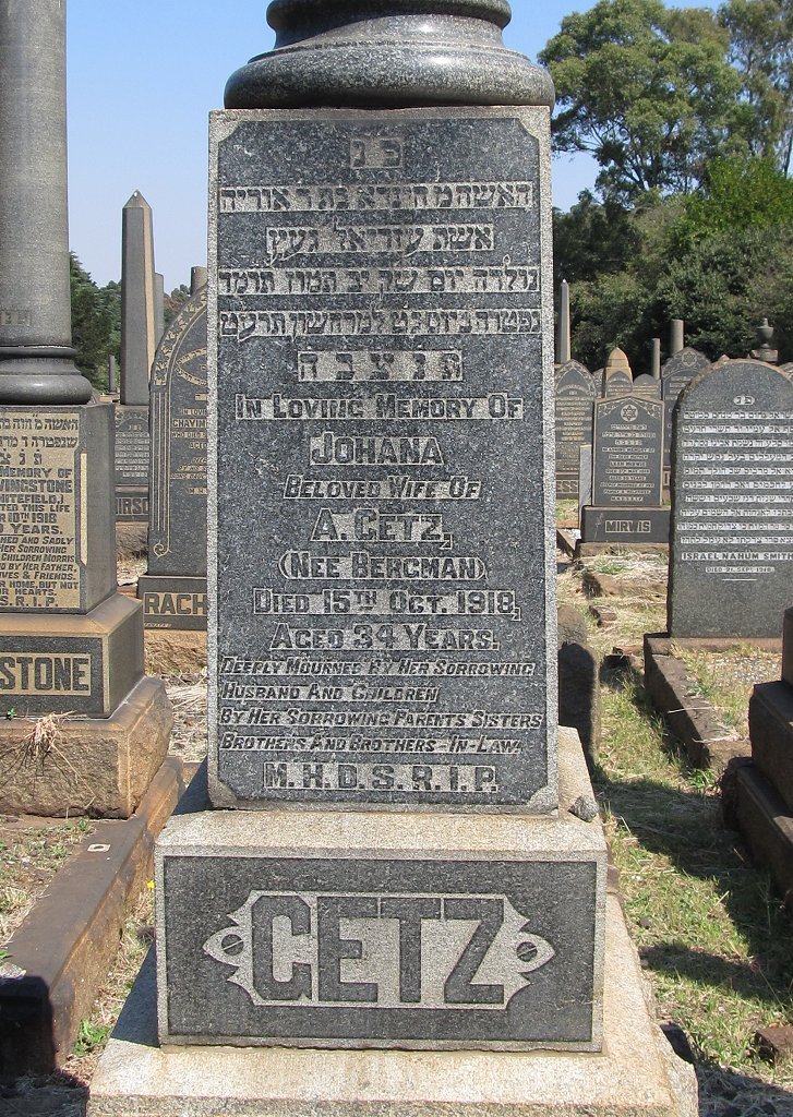 GETZ Johana nee BERGMAN -1918