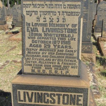 LIVINGSTONE Eva nee WHITEFIELD -1918