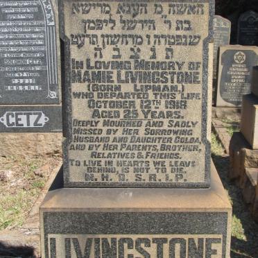 LIVINGSTONE Mamie nee LIPMAN -1918