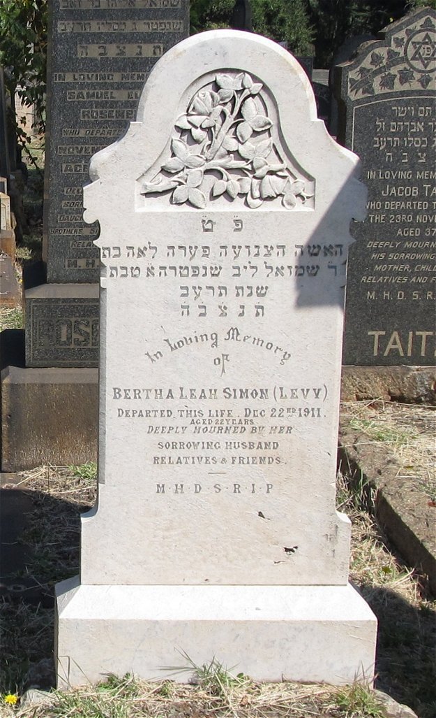 SIMON Bertha Leah nee LEVY -1911