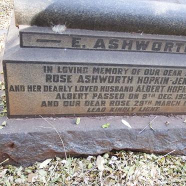 JENKINS Albert, HOPKIN -1936 &amp; Rose ASHWORTH -1943