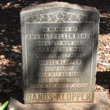 BANDS Amy Mary Ellen 1863-1940 :: KLOPPER Mabel nee BANDS 1889-1950