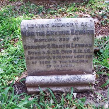 LEHMAN Martin Arthur Edward 1926-1928