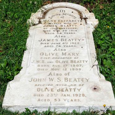 BEATTY James -1922 &amp; Mary Elizabeth -1914 :: BEATTY John W.S. -1928 :: BEATTY Olive Mary 1907-1908